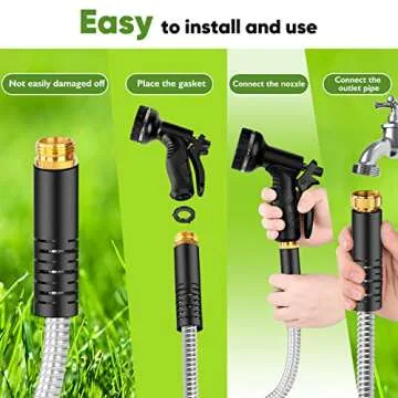 Lightweight Garden Hose 100FT, No Kink & Durable Design