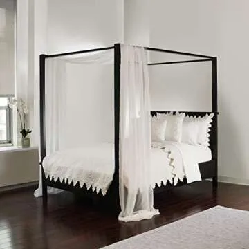 ROYALE LINENS Canopy Bed Scarf, White Sheer, for All Bed Sizes