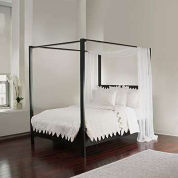 ROYALE LINENS Canopy Bed Scarf, White Sheer, for All Bed Sizes