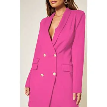 Chic UNIQUE 21 Women Luxe Asymmetric Blazer Dress