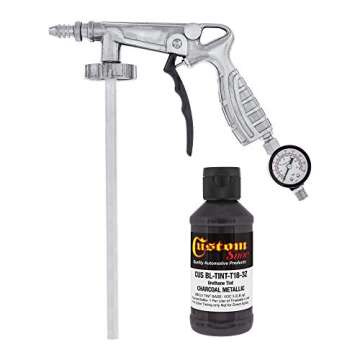 Custom Shop Charcoal Metallic Urethane Spray-On Truck Bed Liner Kit and Custom Coat Spray Gun with Regulator, 4 Liters