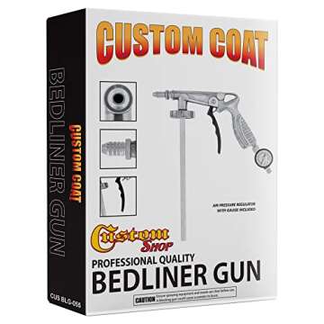 Custom Shop Charcoal Metallic Urethane Spray-On Truck Bed Liner Kit and Custom Coat Spray Gun with Regulator, 4 Liters