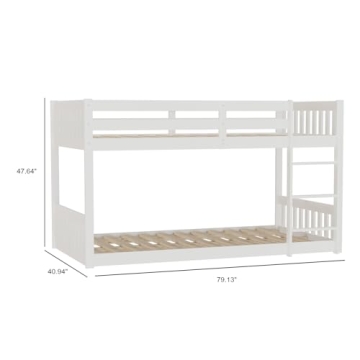 JOYMOR Low Twin Bunk Bed for Kids - Safe & Stylish