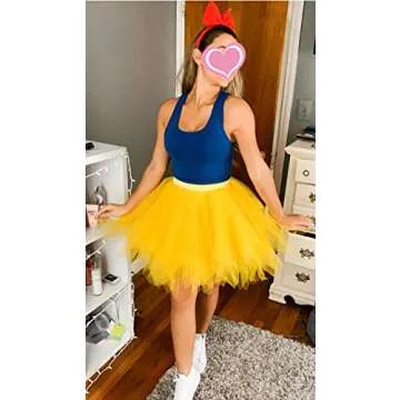 Bridesmay Women's Tutu Skirt 50s Vintage Ballet Bubble Dance Skirts for Cosplay Party Dark Yellow L