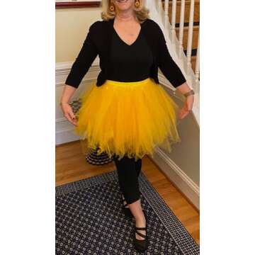 Bridesmay Women's Tutu Skirt 50s Vintage Ballet Bubble Dance Skirts for Cosplay Party Dark Yellow L