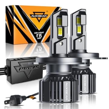 Auxbeam H4 9003 Fog Light, F15 Series H4 Powersports, 20000LM 600% Brighter 6500K HB2 Light for UTV ...