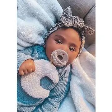 Itzy Ritzy Pacifier and Lovey Set; Detachable Plush Moon and Coordinating Toast Silicone Pacifier; Ideal for Ages 0 Months and Up, Moon