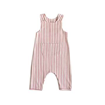Stylish and Sustainable PEHR Overall Stripes Away in Dark Pink