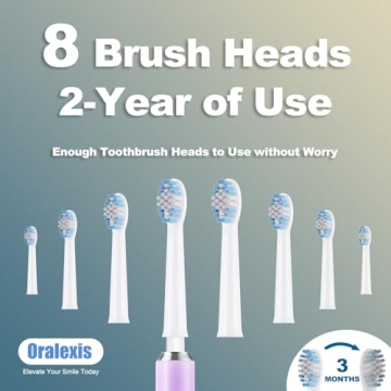 ORALEXIS Electric Toothbrush with Tongue Scraper and 8 Heads