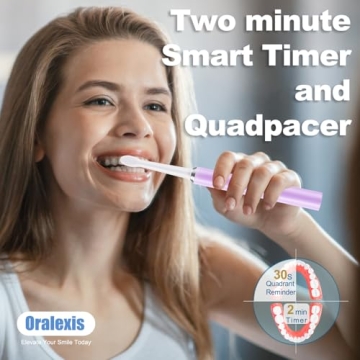 ORALEXIS Electric Toothbrush with Tongue Scraper and 8 Heads
