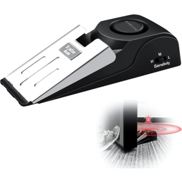 AceMining Door Stopper Alarm with 120dB Siren, Floor Mount Type, Rubber Security Door Wedge for Home...
