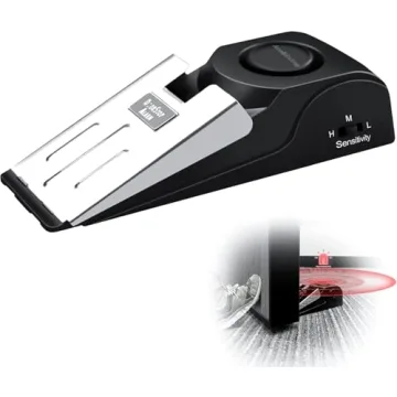 AceMining Door Stopper Alarm with 120dB Siren, Floor Mount Type, Rubber Security Door Wedge for Home...