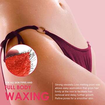Waxing Kit for Women, Wax Warmer Kit for Brazilian Bikini Hair Removal with 14oz Rose Hard Wax Beans for Women Men Armpit Legs Eyebrow Body Home Waxing