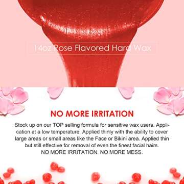 Waxing Kit for Women, Wax Warmer Kit for Brazilian Bikini Hair Removal with 14oz Rose Hard Wax Beans for Women Men Armpit Legs Eyebrow Body Home Waxing