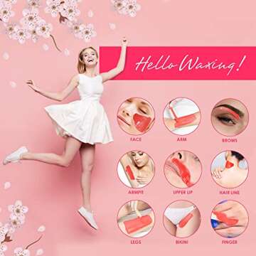 Waxing Kit for Women, Wax Warmer Kit for Brazilian Bikini Hair Removal with 14oz Rose Hard Wax Beans for Women Men Armpit Legs Eyebrow Body Home Waxing