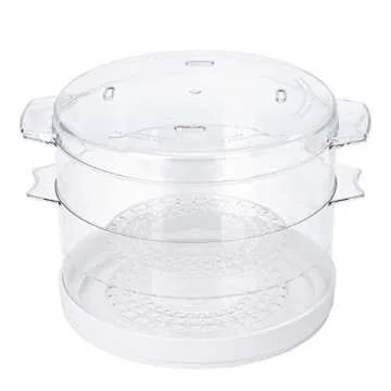 Oster Double Tiered Food Steamer, 5 Quart, White (CKSTSTMD5-W-015)
