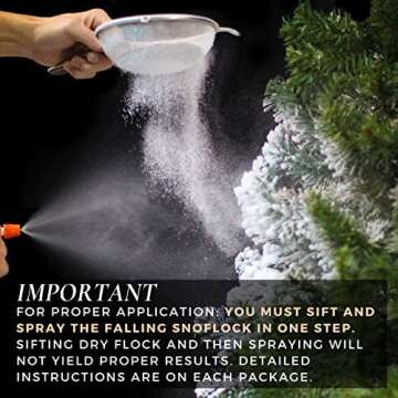 SnoFlock The Original Premium Self-Adhesive Snow Flock Powder with ShimmerSpec - Realistic Instant Snow for Christmas Trees & Decor | Exclusive Formula, Made in USA | 2 Pounds [0.90Kg]