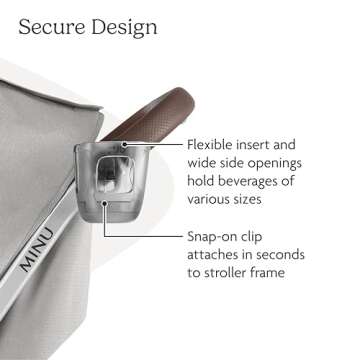 UPPAbaby Cup Holder for Vista, Cruz, Minu Strollers/Quick Attachment/Holds Beverages of Various Sizes/Folds Attached