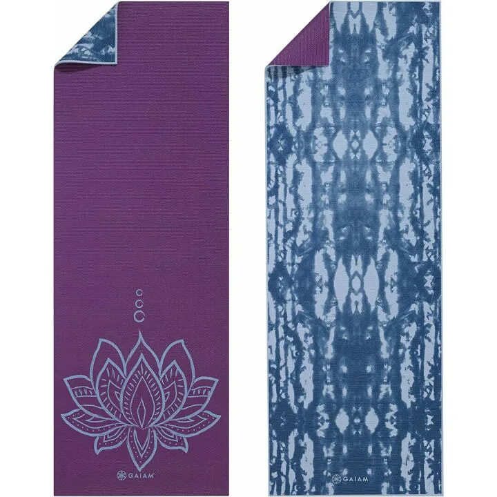 Gaiam 6mm Reversible Yoga Mat: Non-Slip Fitness