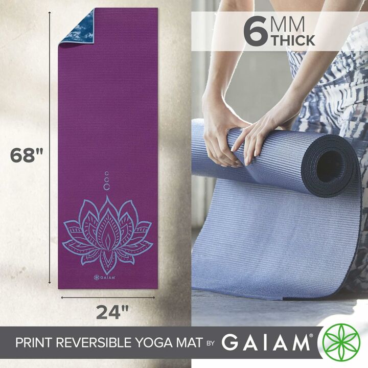 Gaiam 6mm Reversible Yoga Mat: Non-Slip Fitness