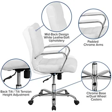 Flash Furniture Mid-Back LeatherSoft Adjustable Office Chair