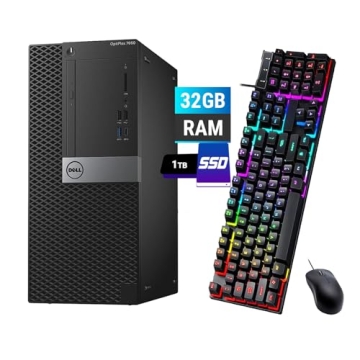 Dell Optiplex 7050 Mini Tower PC - Powerful Core i7, 32GB RAM, 1TB SSD - Renewed