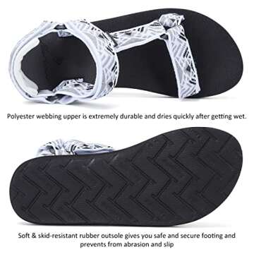 CIOR Women's Sport Sandals Hiking Sandals with Arch Support Yoga Mat Insole Outdoor Light Weight Water Shoes-U120SLX025-white black-41