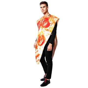 ReneeCho Adult’s Pizza Slice Costume Halloween Mens Food Mascot Couple Match Women, One Piece,Loos...