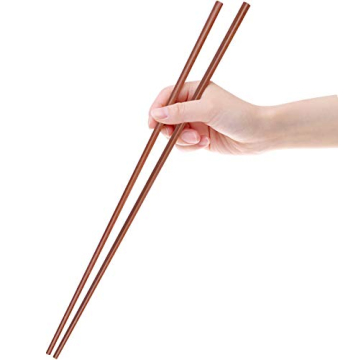 GLAMFIELDS 16.5 Inches Wooden Cooking Chopsticks - Extra Long, Reusable Kitchen Tool
