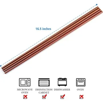 GLAMFIELDS 16.5 Inch Wooden Cooking Chopsticks for Kitchen
