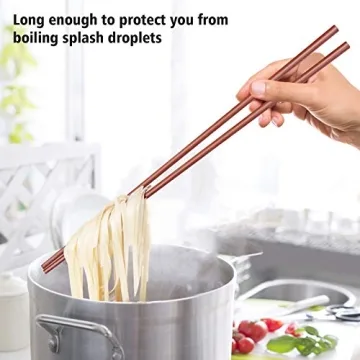 GLAMFIELDS 16.5 Inch Wooden Cooking Chopsticks for Kitchen