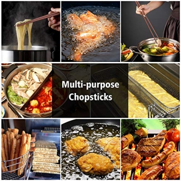 GLAMFIELDS 16.5 Inch Wooden Cooking Chopsticks for Kitchen