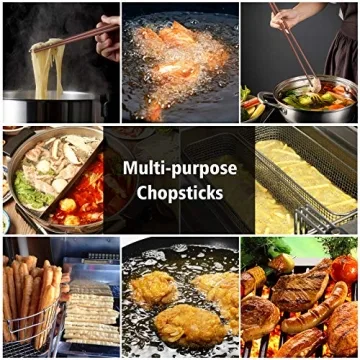 GLAMFIELDS 16.5 Inch Wooden Cooking Chopsticks for Kitchen