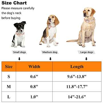 LEJGEQR Floral Girl Dog Collar,Cotton Dog Collars for Dogs Female Dog Collar with Flower Fall Cute Dog Collars with Quick Release Buckle Puppy Collars Pet Dog Collar for Small Medium Large Dogs