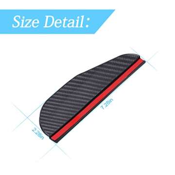 2PCS Smoke Visor Guards for Car Side Mirrors - Waterproof Carbon Fiber Auto Rain Eyebrows for Cars, ...