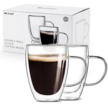 Double Walled Glass Coffee Mugs Set of 2