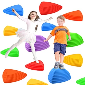 Gentle Monster Stepping Stones for Kids, Set of 11 PCS for Balance with Non-Slip Bottom - Exercise C...