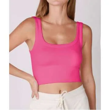 Stylish CHYRII Square Neck Crop Top for Women in Pink