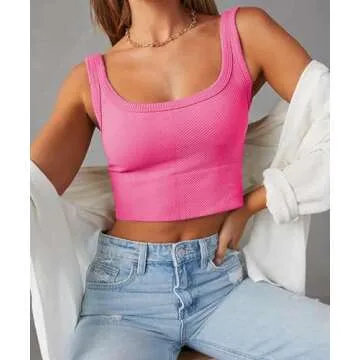 Stylish CHYRII Square Neck Crop Top for Women in Pink
