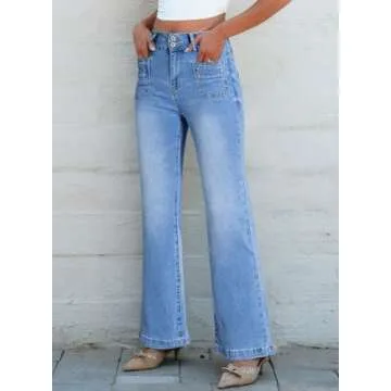 Shop Sidefeel Women's High Waist Stretchy Flared Jeans