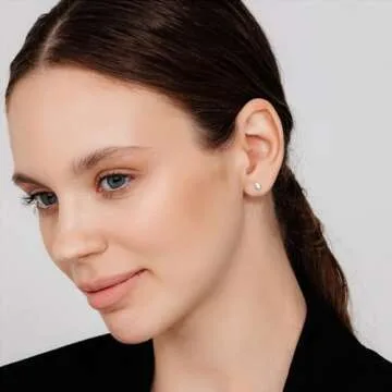 2 Pairs Flat Back Stud Earrings for Women, 18k Gold Cartilage Earrings as Screw Back Earrings Hypoallergenic for her, Nap Earring as Comfy Earrings Gifts for Her (3+5mm, Gold)