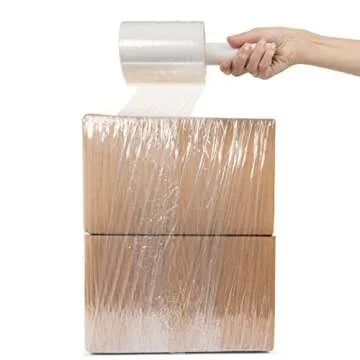 Sam Wrap (R) Stretch Wrap 5" x 1000' Roll With Handle, 80 Gauge Extra Thick Durable Self-Adhering Plastic Wrap for Moving, Packing Wrap Industrial Strength, Clear Plastic Pallet Shrink (2 Pack)