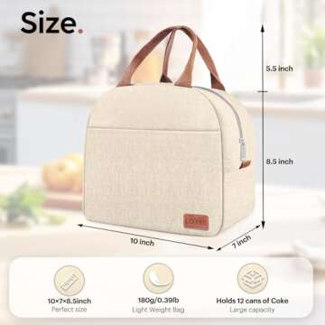 Lunch Bag Lunch Box for Women & Men, Large Capacity Insulated Lunch Bag