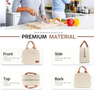 Large Capacity Insulated Lunch Bag for Adult Meals