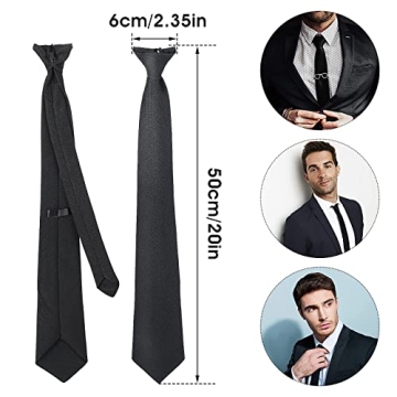 Aster Clip-On Tie - Elegant Black Necktie for All Occasions