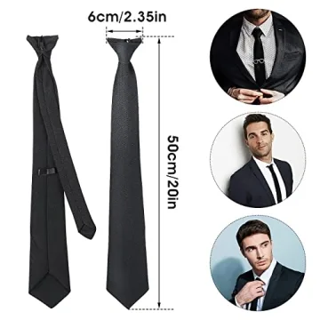 Aster Clip-On Tie - Elegant Black Necktie for All Occasions