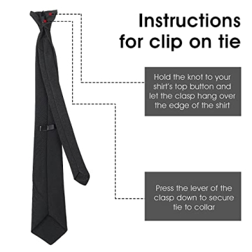Aster Clip-On Tie - Elegant Black Necktie for All Occasions
