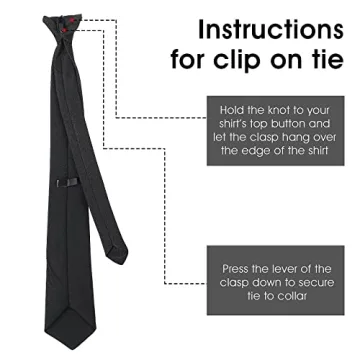 Aster Clip-On Tie - Elegant Black Necktie for All Occasions