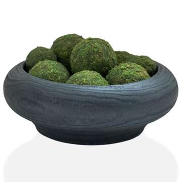 Kristin Decor Handmade Large Decorative Bowl - 11" Round x 4" High Wooden Decorative Bowl for Farmho...