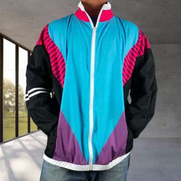 Funny Guy Mugs Retro Neon Windbreaker for Unisex Style